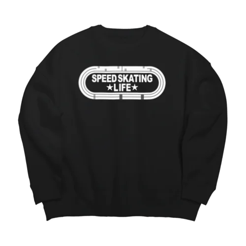 スピードスケート・白・Speed skating・グッズ・Tシャツ・1周400m・スケートリンク・ウィンタースポーツ・男子・女子・かっこいい・かわいい・有望・確実・有力・団体追い抜き・チームパシュート ビッグシルエットスウェット