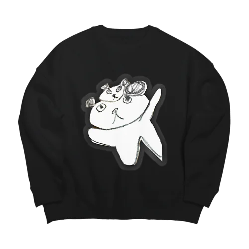 パンダのお面をつけたパンダ Big Crew Neck Sweatshirt