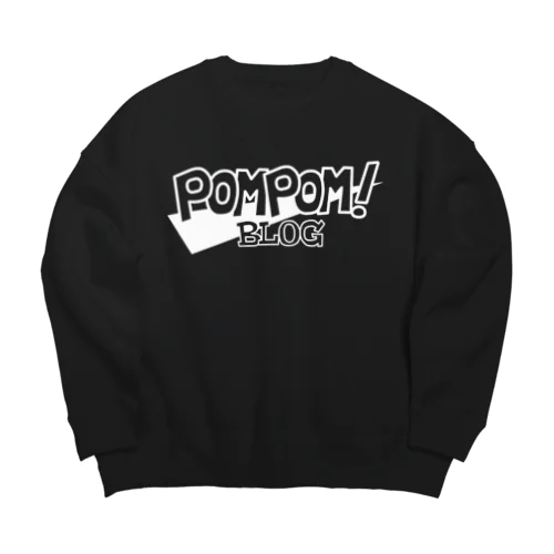 Pom Pom Blog Logo 2nd（white） Big Crew Neck Sweatshirt