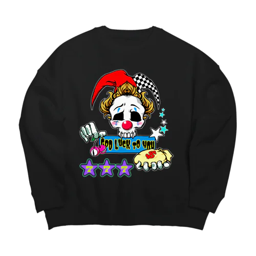 ピエロGOD LUCK🤡POP🎵 Big Crew Neck Sweatshirt