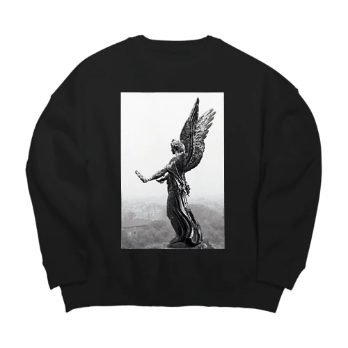 [勝利の女神Victoria]-月桂冠を持つヴィクトリアのブロンズ像 Big Crew Neck Sweatshirt