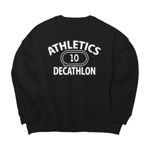 十種競技・白・デカスロン・DECATHLON・陸上競技・じっしゅきょうぎ・2日間・10種・陸上男子・アスリート・選手・陸上部員・有力・確実・候補・有望・応援・日本・実力・メダル・タイム ビッグシルエットスウェット