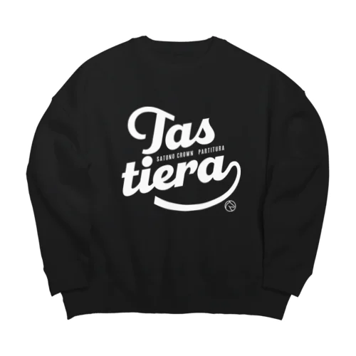 タスティエーラ（タイポグラフィWHITE） Big Crew Neck Sweatshirt