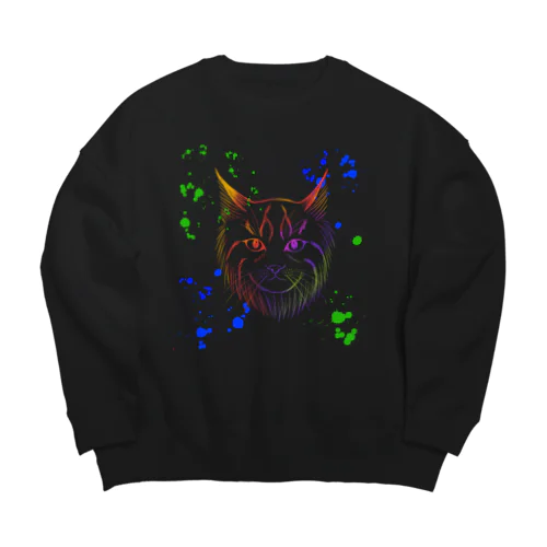 ロックな猫のボブ Big Crew Neck Sweatshirt