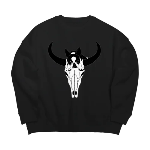 ボストンテリア(牛の頭蓋骨)[v2.8k] Big Crew Neck Sweatshirt