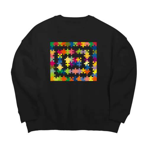 パズル(カラフルなフレーム風) Big Crew Neck Sweatshirt