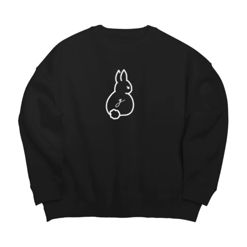 うさぎロゴ（ホワイト） Big Crew Neck Sweatshirt