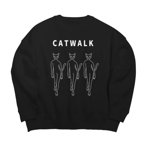 キャットウォーク（白） Big Crew Neck Sweatshirt