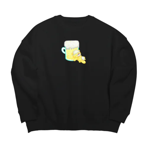 ドリンクマ　ビールクマ Big Crew Neck Sweatshirt