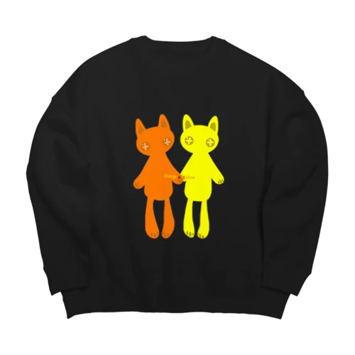 推しペアCATDOLL（orange＆yellow） Big Crew Neck Sweatshirt