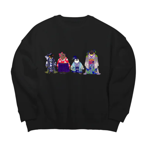 いずれ菖蒲か杜若₋Aptenodytes Kimono Penguins- Big Crew Neck Sweatshirt