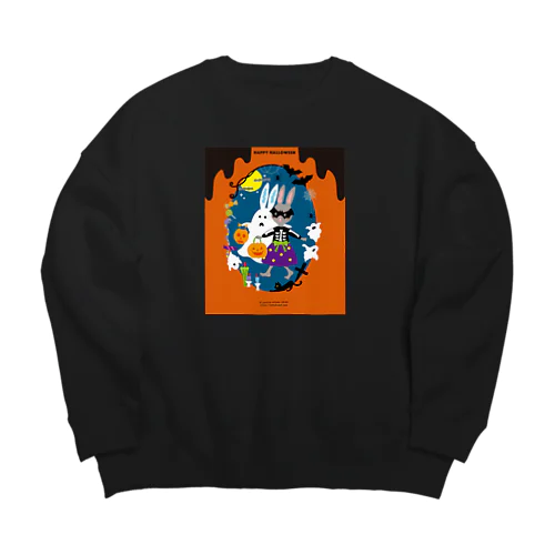 Happy Halloweenロングスリーブ Big Crew Neck Sweatshirt