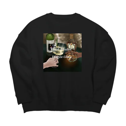 Hard Alcohol In Fragile Glass Big Crew Neck Sweatshirt