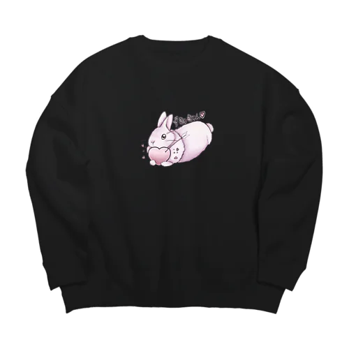 ずきゅきゅんうさぎ Big Crew Neck Sweatshirt