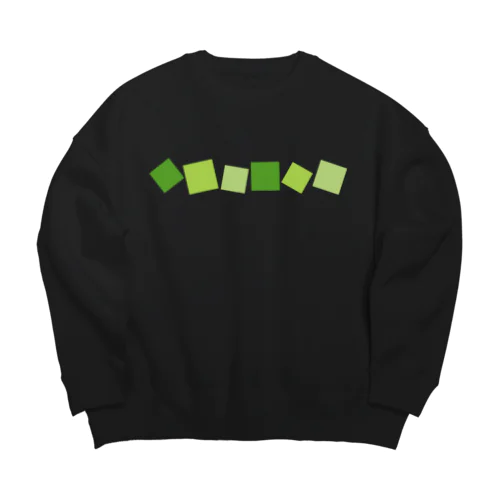 緑色の四角形 Big Crew Neck Sweatshirt