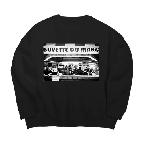 裏起毛marche sweat noir black and mix gray Big Crew Neck Sweatshirt