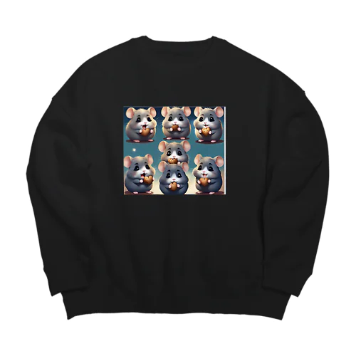 アーモンド好きのハムスターココちゃんの喜怒哀楽 Big Crew Neck Sweatshirt