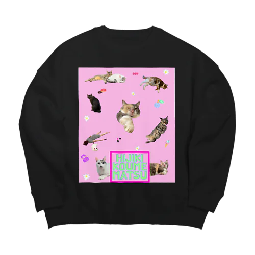 かわいい猫 Big Crew Neck Sweatshirt