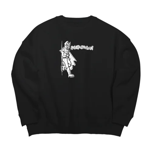 ブラックウォンバッドのボスが好きなんだろう（英語の濃色） Big Crew Neck Sweatshirt