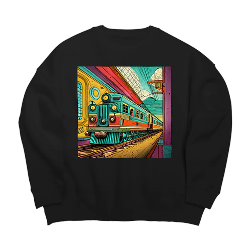 レトロファッション Big Crew Neck Sweatshirt