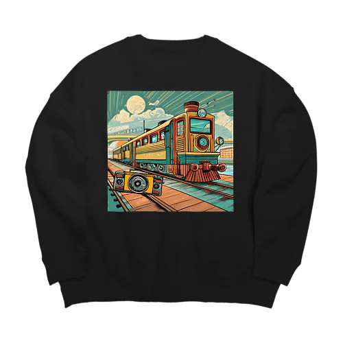 レトロファッション Big Crew Neck Sweatshirt