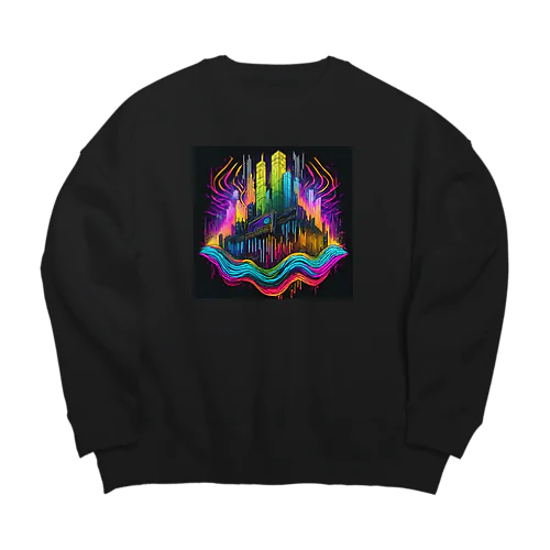 サイバーパンク都市 Big Crew Neck Sweatshirt