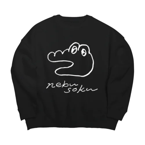 ねぶそく（ホワイトプリント） Big Crew Neck Sweatshirt