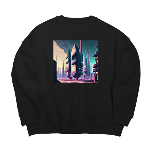 サイバーパンク都市 Big Crew Neck Sweatshirt