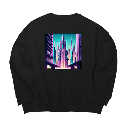 サイバーパンク都市 Big Crew Neck Sweatshirt