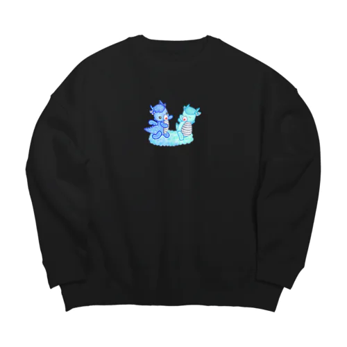 キャンディードラゴン　青 Big Crew Neck Sweatshirt