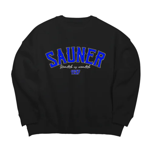 SAUNER1137 Blue-Black- Big Crew Neck Sweatshirt