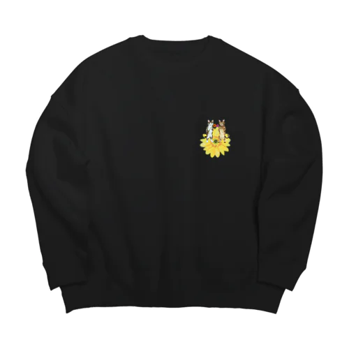 姉妹猫さんたちガーベラに乗る Big Crew Neck Sweatshirt