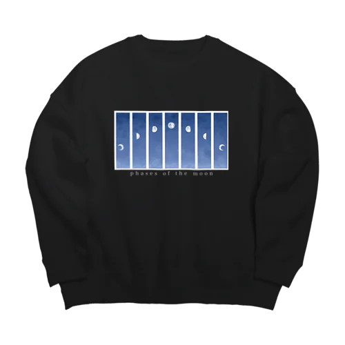 月の満ち欠け（ロゴホワイト） Big Crew Neck Sweatshirt