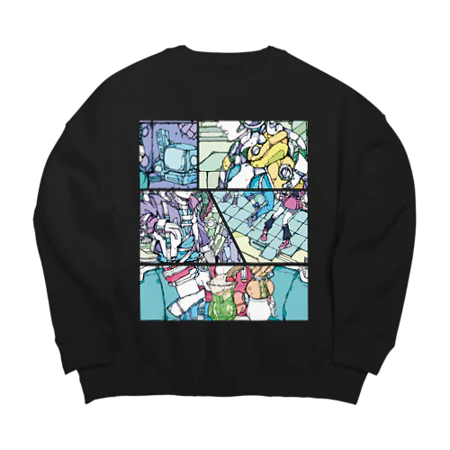 MANGA color  Big Crew Neck Sweatshirt