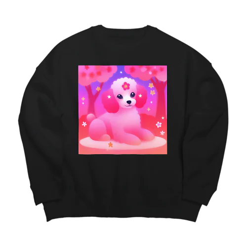 お花見犬 Big Crew Neck Sweatshirt