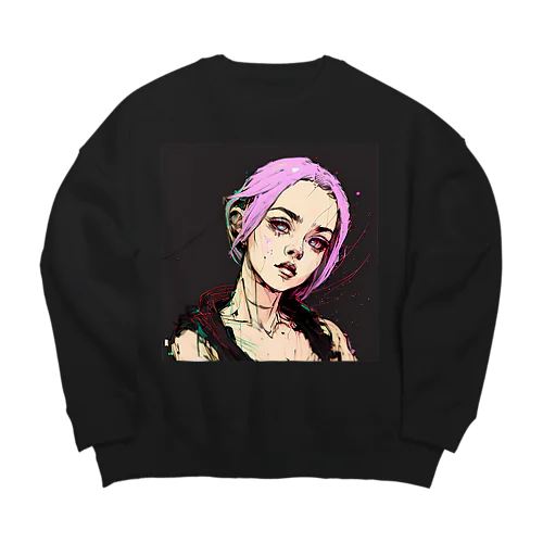 パンクガール Big Crew Neck Sweatshirt