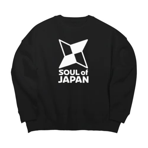 ソウルオブジャパン 折り紙の手裏剣デザイン 大和魂 日本 ホワイト Big Crew Neck Sweatshirt