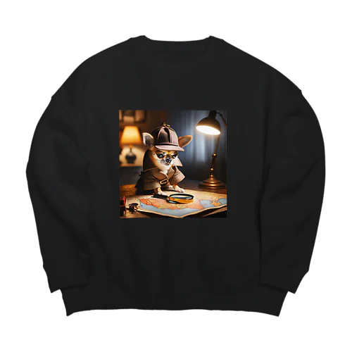 チワワ探偵 Big Crew Neck Sweatshirt