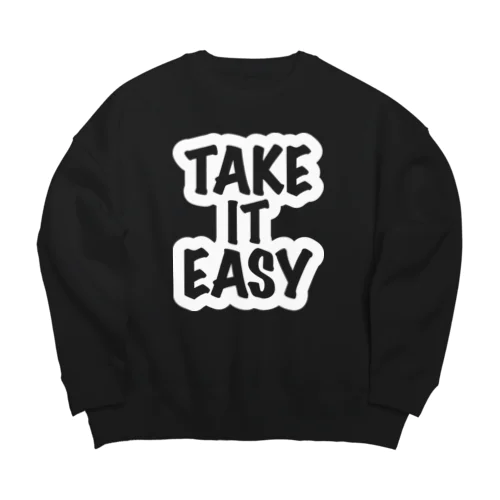 テイクイットイージー Take It Easy ホワイト Big Crew Neck Sweatshirt