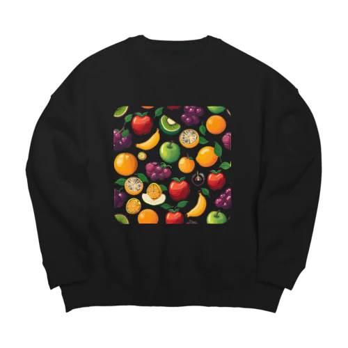 果物柄　#001 Big Crew Neck Sweatshirt