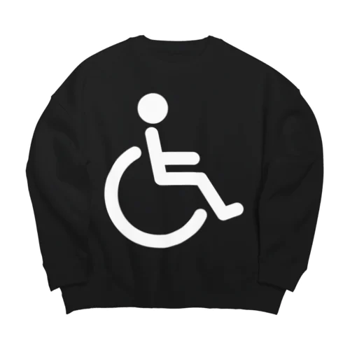 車椅子マーク（白） Big Crew Neck Sweatshirt