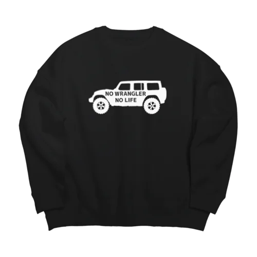 ノーラングラーノーライフ ジープ ホワイト Big Crew Neck Sweatshirt