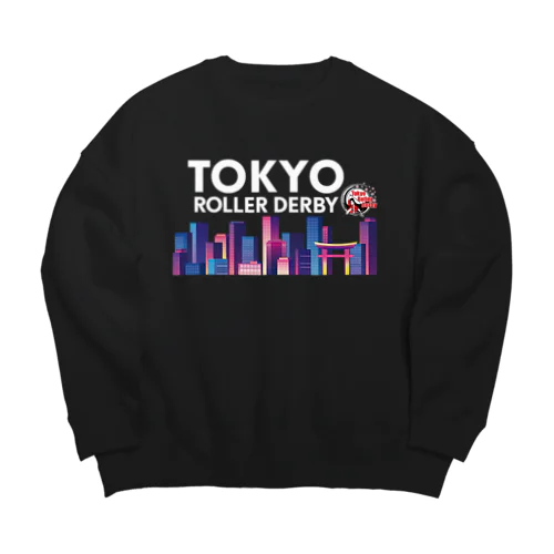 Tokyo Skyline（White character) Big Crew Neck Sweatshirt