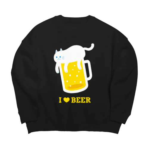 ねこ泡ビール Big Crew Neck Sweatshirt