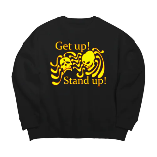 Get up! Stand up!（黄色） Big Crew Neck Sweatshirt