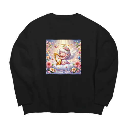 天使の癒し時間 Big Crew Neck Sweatshirt