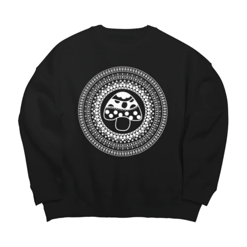 曼荼羅きのこ（白線） Big Crew Neck Sweatshirt