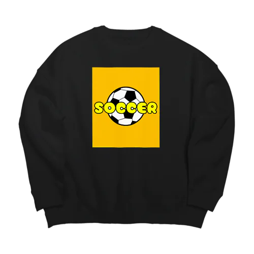 サッカーボール柄Tシャツ（黄色/白） Big Crew Neck Sweatshirt