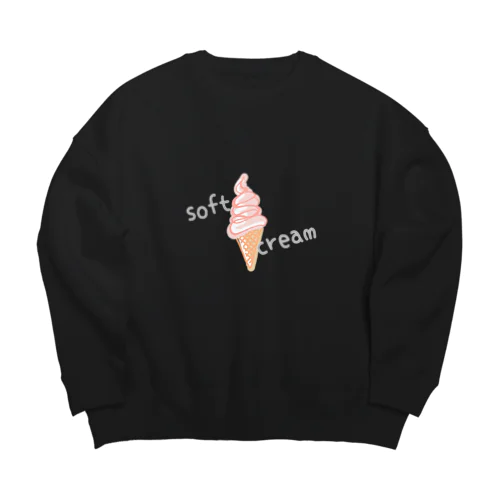 soft cream (文字薄) Big Crew Neck Sweatshirt