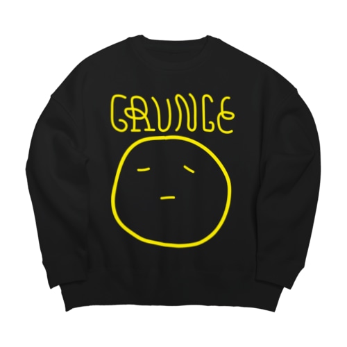 ぐにゃっとしたスマイル Big Crew Neck Sweatshirt